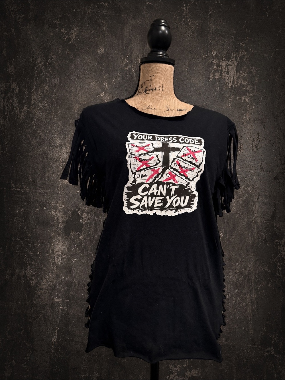 Custom Punk Rock Christian Distressed Tee – Medium (Made to Order Available)